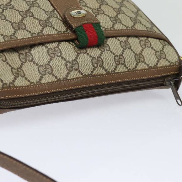 GUCCI GG Supreme Web Sherry Line Shoulder Bag PVC Beige 89 02 032 Auth 81158 - Picture 6 of 16